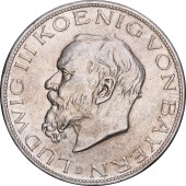 Серебряная монета 5 марок 1914 Бавария Германская Империя