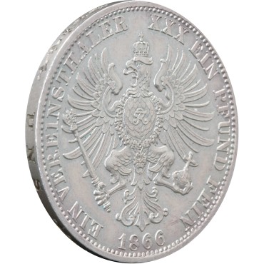 Серебряная монета 1 Талер 1866 Пруссия