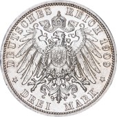 Срібна монета 3 марки 1909 Рейс Німецька Імперія
