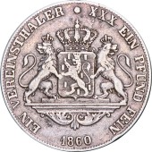 Срібна монета 1 Талер 1860 Нассау