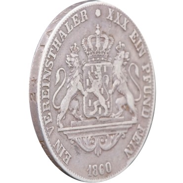 Серебряная монета 1 Талер 1860 Нассау