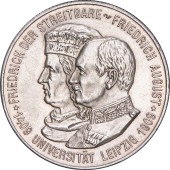 Серебряная монета "500 лет Лейпцигскому Университету" 2 марки 1909 Саксония Германская Империя