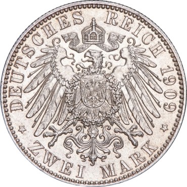 Серебряная монета "500 лет Лейпцигскому Университету" 2 марки 1909 Саксония Германская Империя