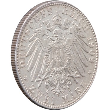 Серебряная монета "500 лет Лейпцигскому Университету" 2 марки 1909 Саксония Германская Империя