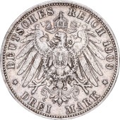 Срібна монета Вільгельм II Вюртемберг 3 марки 1909 Німецька імперія