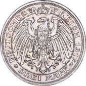 Срібна монета "100 років Великому Герцогству Мекленбург-Шверин" 3 марки 1915 Мекленбург-Шверин Німецька Імперія