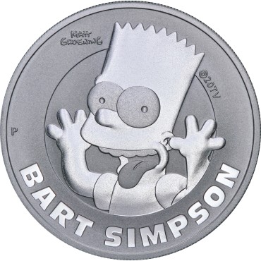 Серебряная монета 1oz Барт Симпсон (серия "Симпсоны") 1 доллар 2022 Тувалу