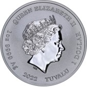 Серебряная монета 1oz Барт Симпсон (серия "Симпсоны") 1 доллар 2022 Тувалу