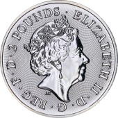 Серебряная монета 1oz Королевский Герб 2 английских фунта 2022 Великобритания