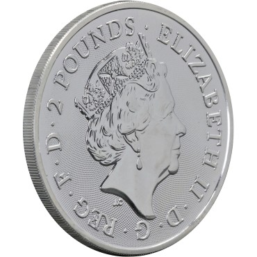 Серебряная монета 1oz Королевский Герб 2 английских фунта 2022 Великобритания