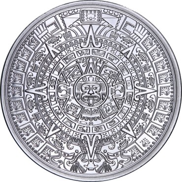 Серебряный раунд 1oz Календарь Ацтеков Тип-2 США