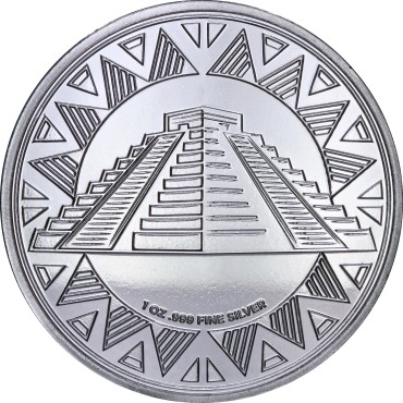 Срібний раунд 1oz Календар Ацтеків Тип-2 США