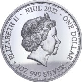 Срібна монета 1oz Комодський Варан проти Тигра 1 долар 2022 Ніуе