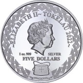 Серебряная монета 1oz Крылатка 5 долларов 2022 Токелау