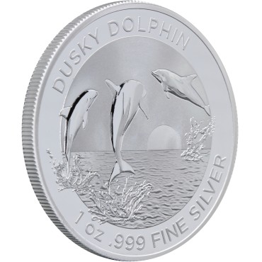 Серебряная монета 1oz Темный Дельфин 1 доллар 2022 Австралия