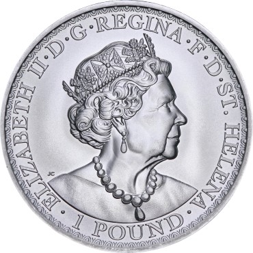 Серебряная монета 1oz Уна и Лев 1 фунт стерлингов 2022 Остров Святой Елены