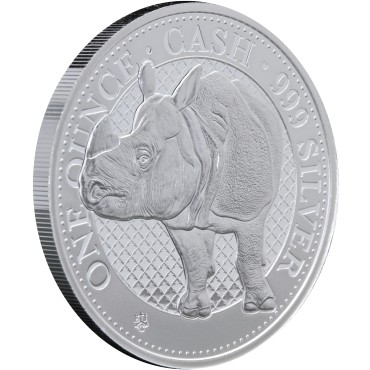 Серебряная монета 1oz Носорог 1 фунт стерлингов 2022 Остров Святой Елены