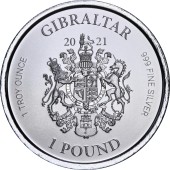 Серебряная монета 1oz Персей с головой Медузы 1 фунт 2021 Гибралтар