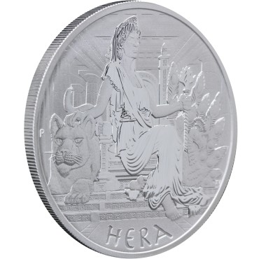 Серебряная монета 1oz Боги Олимпа "Гера" 1 доллар 2022 Тувалу
