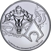 Срібна монета 1oz Ліга Справедливості Коміксів DC: Аквамен 2 долара 2022 Ніуе
