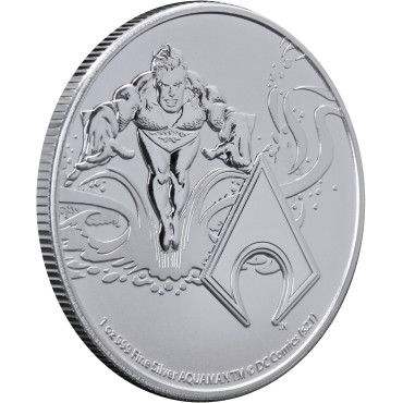 Серебряная монета 1oz Лига Справедливости Комиксов DC: Аквамен 2 доллара 2022 Ниуэ