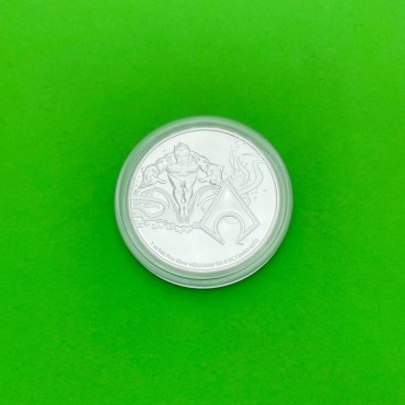 Серебряная монета 1oz Лига Справедливости Комиксов DC: Аквамен 2 доллара 2022 Ниуэ