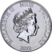 Срібна монета 1oz Ліга Справедливості Коміксів DC: Флеш 2 долара 2022 Ніуе