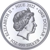 Серебряная монета 1oz Пума против Медведя 1 доллар 2022 Ниуэ