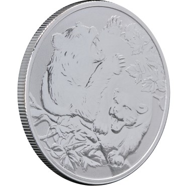 Серебряная монета 1oz Пума против Медведя 1 доллар 2022 Ниуэ