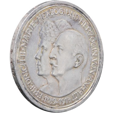 Серебряная монета "Анхальт-Дессау" 5 марок 1914 Германская Империя