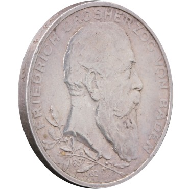 Срібна монета "50-річчя правління Фрідріха I" 5 марок 1902 Баден Німецька Імперія