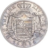 Серебряная монета 1 Талер 1854 Саксония