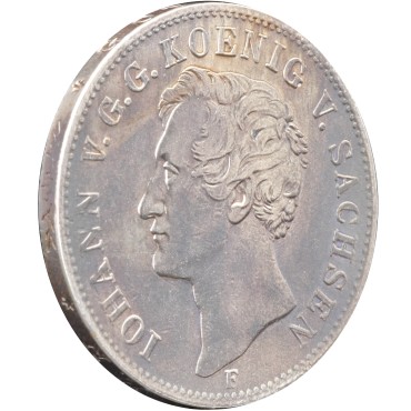 Серебряная монета 1 Талер 1854 Саксония