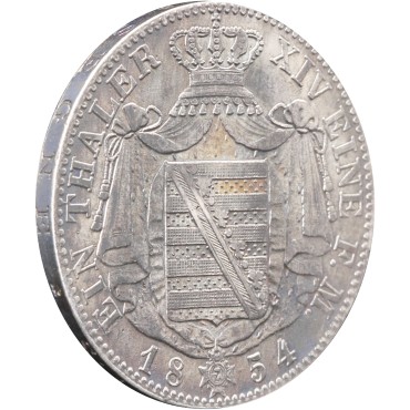 Серебряная монета 1 Талер 1854 Саксония