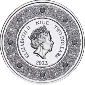 Серебряная монета 1oz Скандинавская Богиня Фрейя 2 доллара 2022 Ниуэ