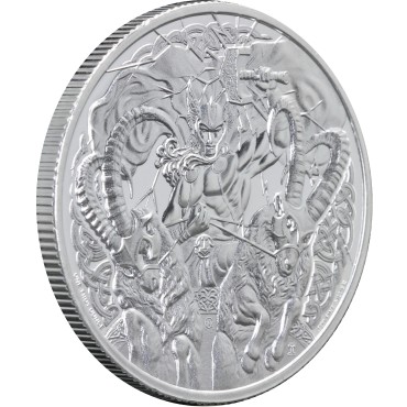 Срібна монета 1oz Скандинавський Бог Тор 2 долара 2022 Ніуе