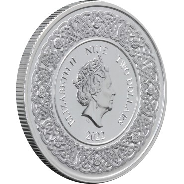 Серебряная монета 1oz Скандинавский Бог Тор 2 доллара 2022 Ниуэ