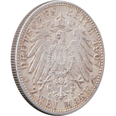 Срібна монета "Смерть Фрідріха I" 2 марки 1907 Баден Німецька Імперія