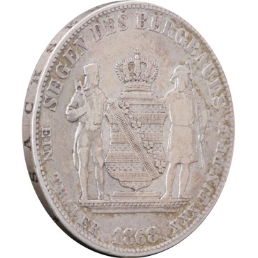 Серебряная монета 1 Талер 1868 Саксония