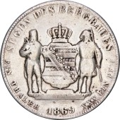 Срібна монета 1 Талер 1869 Саксонія