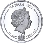 Серебряная монета 1oz Луни Тюнз: Багз Банни 5 долларов 2022 Самоа