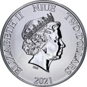 Срібна монета 1oz Пірати Карибського Моря: Імператриця 2 долара 2021 Ніуе
