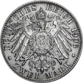 Срібна монета 2 марки 1906 Баден Німецька імперія