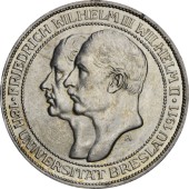 Серебряная монета "100-летие Университета Бреслау" 3 марки 1911 Германская империя