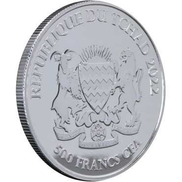 Срібна монета 1oz Півень "Кельтські тварини" 500 франків КФА 2022 Чад