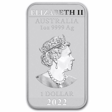 Срібна монета 1oz Прямокутний Дракон 1 долар 2022 Австралія