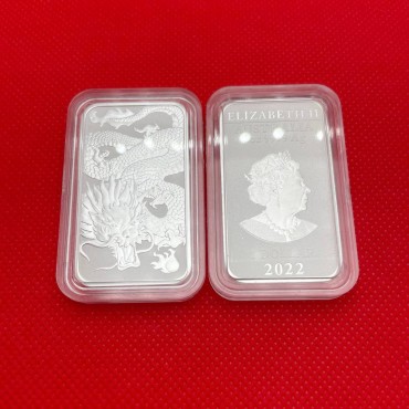 Срібна монета 1oz Прямокутний Дракон 1 долар 2022 Австралія
