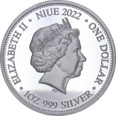 Серебряная монета 1oz Акула против Крокодила 1 доллар 2022 Ниуэ