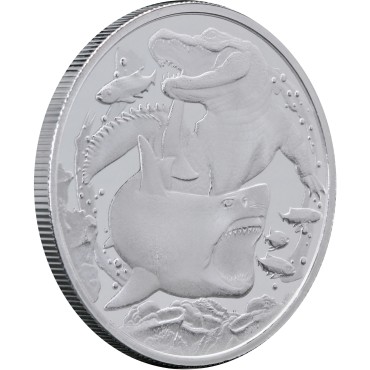 Срібна монета 1oz Акула проти Крокодила 1 долар 2022 Ніуе