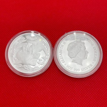 Срібна монета 1oz Акула проти Крокодила 1 долар 2022 Ніуе
